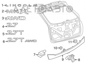 Эмблема надпись MKX двери багажника Lincoln MKX 16-