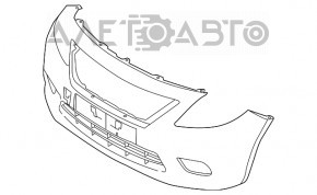 Бампер передній голий Nissan Versa 15-19 usa рест без молдинга графіт