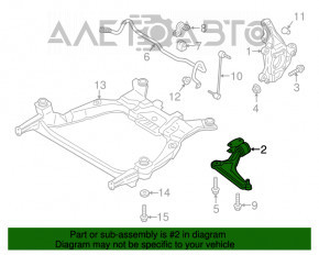 Рычаг нижний передний правый Ford Fusion mk5 13-20 железо порваны сайленты