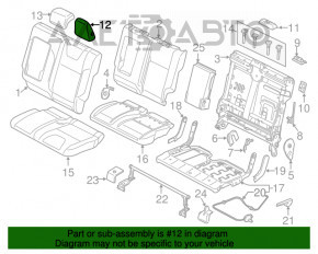 Підголовник задній лівий Ford Escape MK3 13-19 ганчірка беж, під чищення