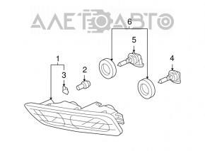 Противотуманная фара птф правая Acura MDX 07-13 новый неоригинал