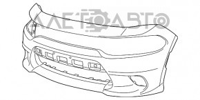 Бампер передний голый Dodge Charger 15-20 рест R/T, SRT новый неоригинал