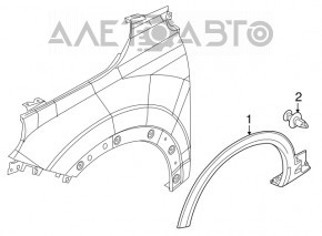 Накладка арки крыла передняя левая Fiat 500X 16- Структура новый неоригинал