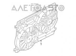 Диффузор кожух радиатора в сборе Ford Escape MK3 17-19 рест 1.5T 2.0T с резисторами новый неоригинал