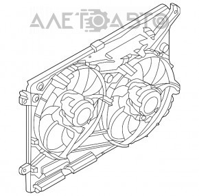 Диффузор кожух радиатора в сборе Ford Fusion mk5 13-14 1.6Т новый неоригинал