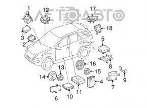 Динамик дверной передний левый верхний Mercedes W164 ML X164 GL W251 R