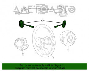 Кнопки управления радио правое на руле Fiat 500 12-19