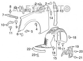Защита арки боковая левая Chevrolet Camaro 16-