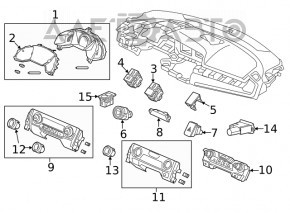 Кнопка утримання смуги та відключення контролю дистанції Honda Civic X FC 16-21