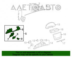 Накладка колени водителя Lexus IS250 IS350 06-13 черн