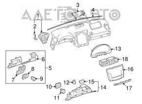 Накладка колени водителя Lexus IS250 IS350 06-13 черн