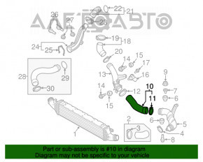 Патрубок интеркулера левый третий Audi Q3 8U 15-18 CCTA
