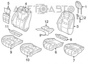 Пассажирское сидение Jeep Cherokee KL 14-18 без airbag, кожа беж