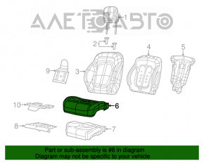 Пасажирське сидіння Chrysler 200 15-17 без airbag, ганчірка чорна