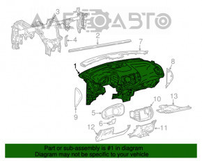 Торпедо передняя панель без AIRBAG Jeep Compass 17-21