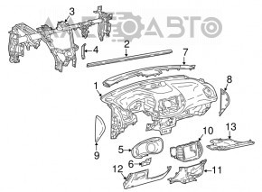 Торпедо передня панель без AIRBAG Jeep Compass 17-