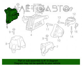 Подушка двигуна права Dodge Dart 13-16 2.0