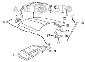 Петля капота права Jeep Grand Cherokee WK2 11-21 в зборі