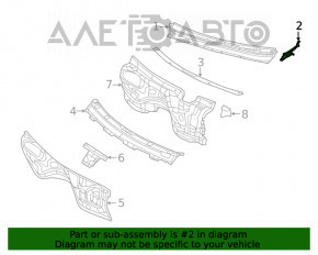 Уплотнитель решетки дворников правый Jeep Cherokee KL 14-18