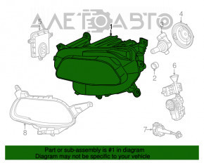 Фара передня права в зборі Jeep Cherokee KL 14-18