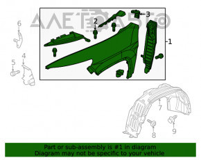 Крило переднє праве Jeep Cherokee KL 14-