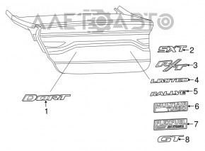 Емблема RALLYE кришки багажника Dodge Dart 13-16