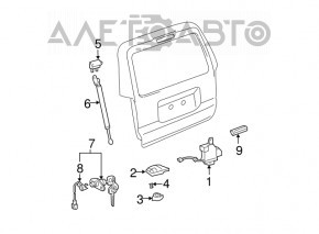 Петля двери багажника левая Toyota Prius V 12-17