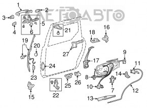 Замок двері задньої правої задній Toyota Sienna 04-10