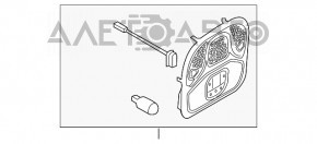 Плафон освещения передний Fiat 500X 16- без люка серый
