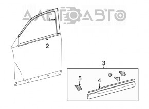 Молдинг дверь-стекло центральный передний левый Toyota Highlander 08-13 мат