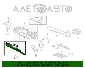 Накладка коленей водителя Honda Civic X FC 16-21 черн, не заводское отверстие