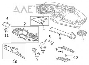 Накладка коленей водителя Honda Civic X FC 16-21 черн, не заводское отверстие