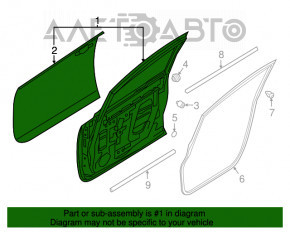 Дверь голая передняя левая Nissan Leaf 13-17