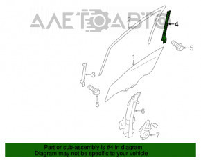 Направляющая стекла двери передней левой Nissan Leaf 11-12