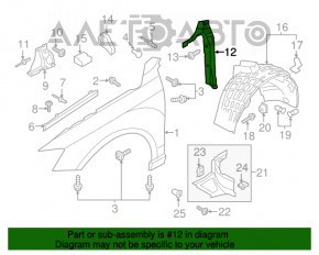 Ущільнювач крила двері-крило правий Audi Q3 8U 15-18
