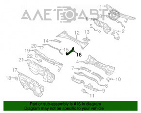 Уплотнитель крыла капот-крыло правый Audi Q3 8U 15-18 надрыв, сломана направляйка