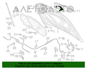 Крючок замка капота Audi Q3 8U 15-18
