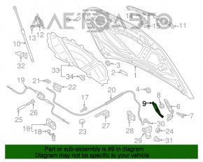 Накладка петли капота левая Audi Q3 8U 15-18
