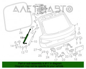 Амортизатор двері багажника правий Audi Q3 8U 15-18 електро