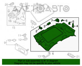 Обшивка потолка Audi Q3 8U 15-18 под панораму черная