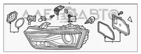 Фара передняя левая голая Audi Q3 8U 16-18 ксенон новый OEM оригинал