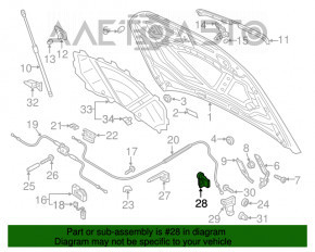 Ручка відкриття замку капота салонна Audi Q3 8U 15-18 чорна