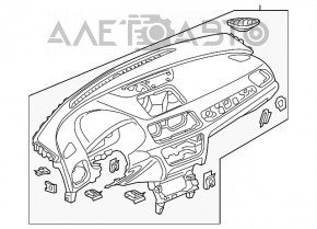 Торпедо передняя панель без AIRBAG Audi Q3 8U 15-18 черная