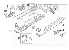 Перчаточный ящик, бардачок Audi Q3 8U 15-18 серый