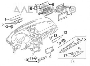 Накладка коліна водія Audi Q3 8U 15-18 сіра