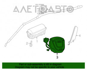 Подушка безопасности airbag в руль водительская Audi Q3 8U 15-18 черная