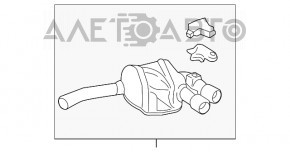 Глушитель задняя часть с бочками Porsche Macan 15-18 3.0T, 3.6T с заслонкой