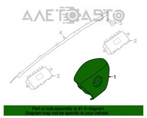 Подушка безопасности airbag в руль водительская Nissan Murano z52 15- черн, трещина