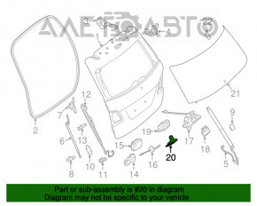 Скоба замка дверей багажника Mercedes W167 GLE 350450 20-23