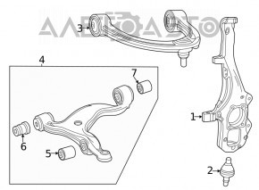 Цапфа передняя левая Mercedes W167 GLE 350 450 20-23 AWD